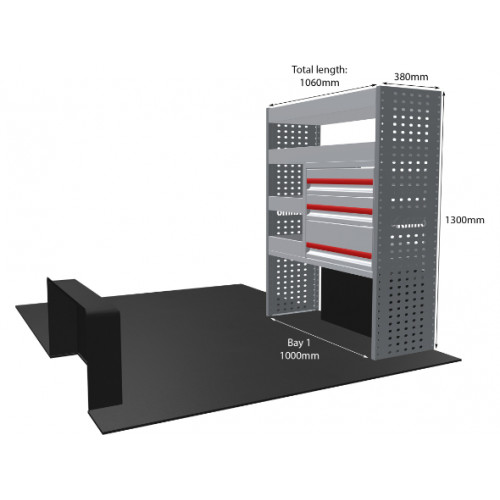 NEW MR4 Modular Racking - Drawer & Shelf - MR055-DS