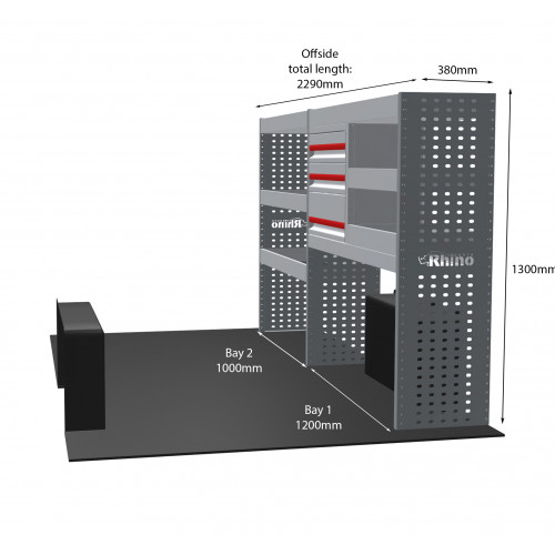 NEW MR4 Modular Racking - Drawer & Shelf - MR165-DS