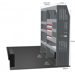 NEW MR4 Modular Racking - Drawer & Shelf - MR357-DS NEW MR4 Modular Racking - Drawer & Shelf - MR357-DS