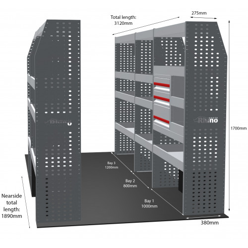NEW MR4 Modular Racking - Drawer & Shelf - MR361-DS